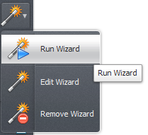 Run wizard button in tool bar